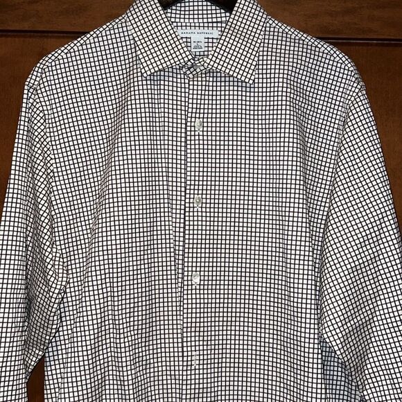 Banana Republic Blue & Brown Plaid Long Sleeve Button Down Shirt - Picture 2 of 9